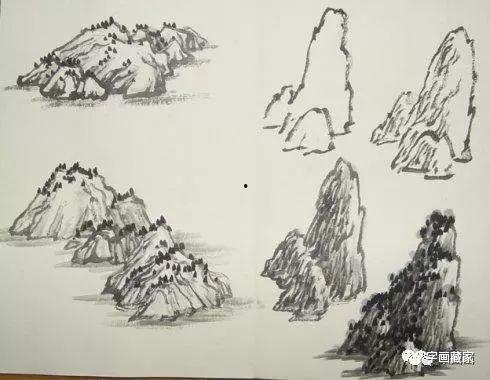国画山的画法视频,跟随视频学画山水